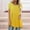Yellow, variant on Pincandy Fashion Women Fashion Short Sleeve Round Neck Printed Long T-shirt Blouse Loose Tops,Blue,2XL