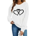 thumbnail image 5 of Caywon Women's Round Neck Valentine's Day Printed Sweatshirt,Long Sleeve Pullover No Hood Casual Top Classic Breathable Fashionable Streetwear, 5 of 6