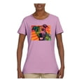 thumbnail image 2 of Cute Smiling Neon Pitbull Dog Breed Dog Lover Womens Graphic T-Shirt, Light Pink, X-Large, 2 of 3