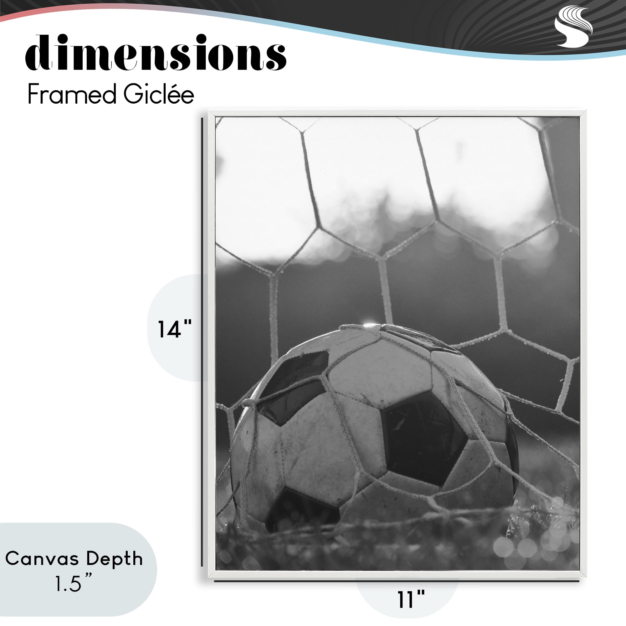 Stupell Industries Soccer Goal Score White Framed Giclee Art, design by Marcus Prime