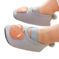 thumbnail image 4 of Quealent Toddler Slippers Boys Girls Adjustable House Shoes Barefoot Sock Shoes with Rubber Sole Baby Comfort Warm Indoor Outdoor Walking Shoe Gray for Size 3, 4 of 8