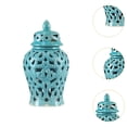 thumbnail image 6 of TISHITA Ceramic Ginger Jar Ginger Jar Storage Organizer with Lid Kitchen Handicraft Stoneware Home Living Room Covered Jar Temple Jar blue, 6 of 8