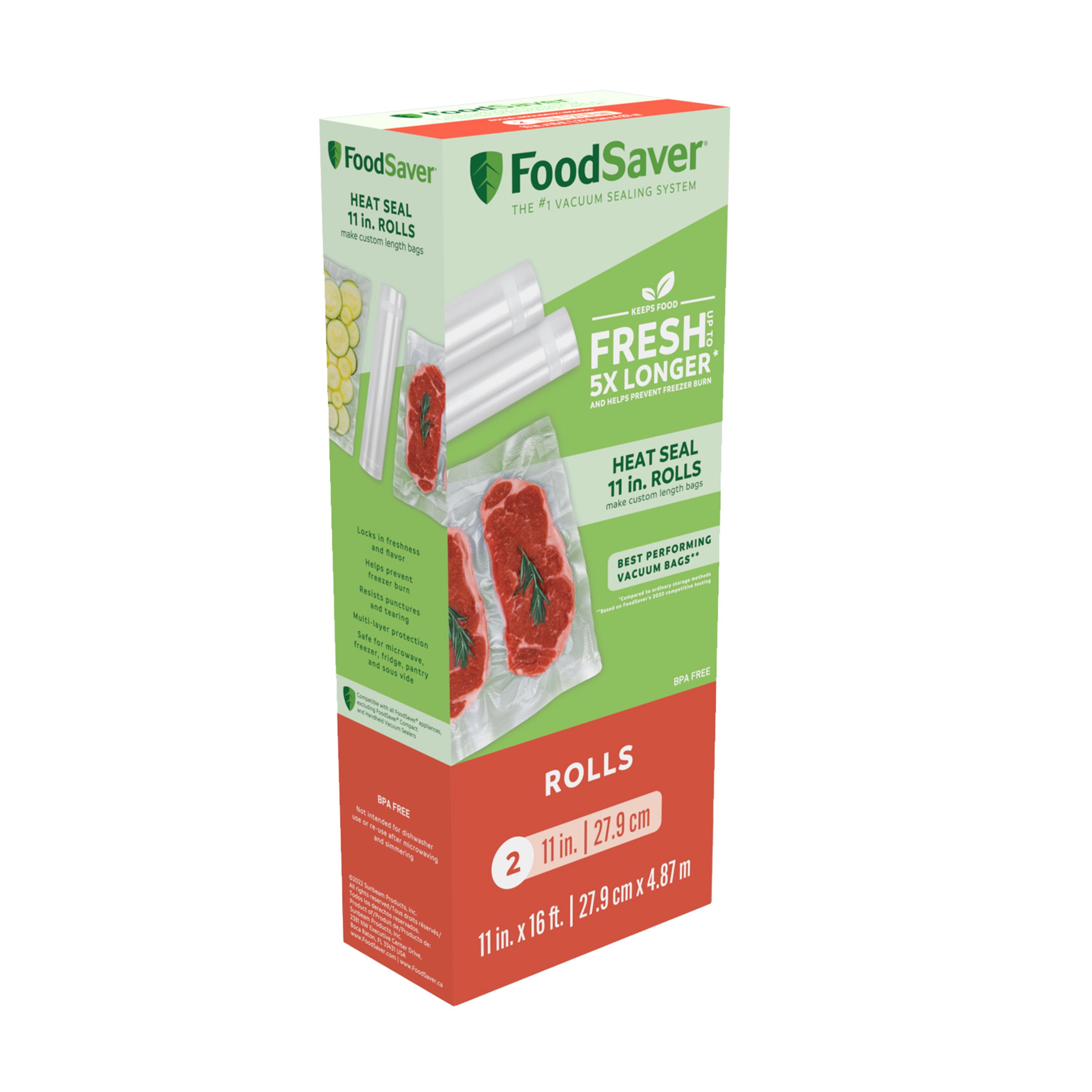 FoodSaver Vacuum Heat-Seal Rolls Combo Pack of 2