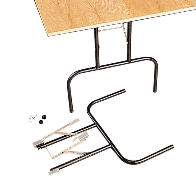 Pata de mesa Waddell plegable de metal, 74 cm de alto, color negro, 61 cm de ancho