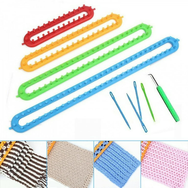 Knitting Loom DIY Craft Weaving Loom Plastic Pompom Sock Hat Shawl  Stitching Tool Scarves Maker Crochet Long Handle Weaving Tool - AliExpress