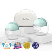 Mommed Double Hands-Free Breast Pump,S21 Leak-Proof Design, 3 Modes & 12 Vacuum Levels Electric Wearable Breast Pump-Green with Carrying Case