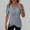 Light Blue, variant on Women's Casual Lace Stitching Short-Sleeve Round Neck Pullover Blouse, Lightweight Fashion Top for Home or Work