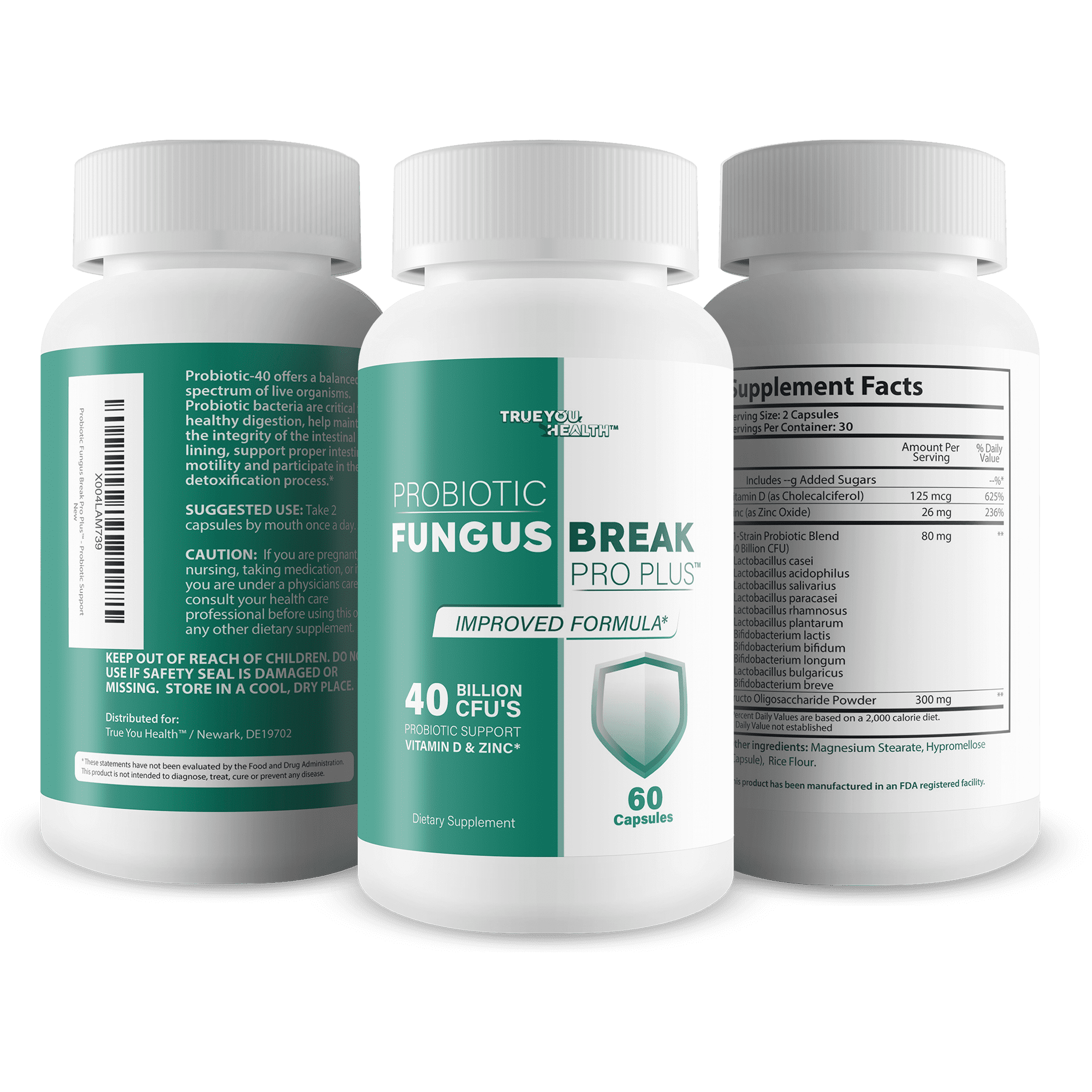 Probiotic Fungus Break Pro Plus - Improved Formula - Our Best Nail Fungus Probiotics For Nail Fungus Care - Best Nail Fungus Pills - Natural Nail Fungus Care Best Nail Fungus Treatment Probiotic Pill