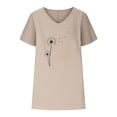 thumbnail image 4 of Busydd Womens Tops Summer Casual V Neck Blouses Fashion Floral Print Tee Tops Loose Comfy Short Sleeve T Shirts Stylish Flowy Basic Going Out Tops Cotton Linen Shirts, 4 of 4