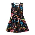 thumbnail image 3 of FOR U DESIGNS Colorful Mushroom Tank Dress Girls Size 3-4 Years Trendy Knee Length Sundresses, Kids Comfy Crewneck Twirl Dresses Softness A Line Pleat Dress, 3 of 6