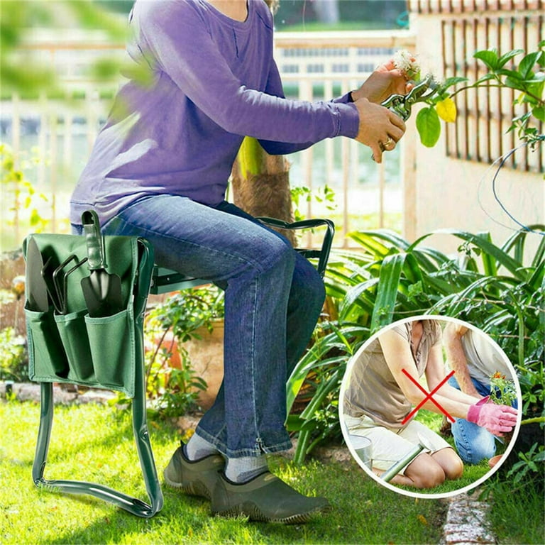 Gardman 2 IN 1 Comfort Kneeler and Bench for Gardening with Tool Pouch Multifunctional Yard Seat Stool Walmart