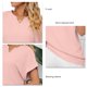 thumbnail image 5 of Camiseta Lisa Manga Corta De Murciélago Cuello En V Casual Simple Top De Verano Para El Trabajo En Casa Compras Rosa L, 5 of 6