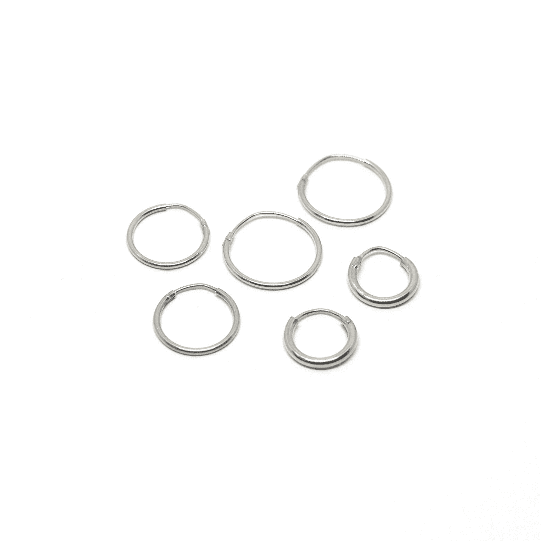 Sterling Silver Earrings | Multi-Size Mini Hoops | 3 Pairs (BE3PMMS)
