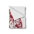 thumbnail image 2 of Tree Soft Flannel Fleece Blanket, Traditional Oak Silhouette Mythological Foliage Symbolizing Growth and Prosperity, Cozy Plush for Indoor and Outdoor Use, 50" x 70", Ruby and White, by Ambesonne, 2 of 6