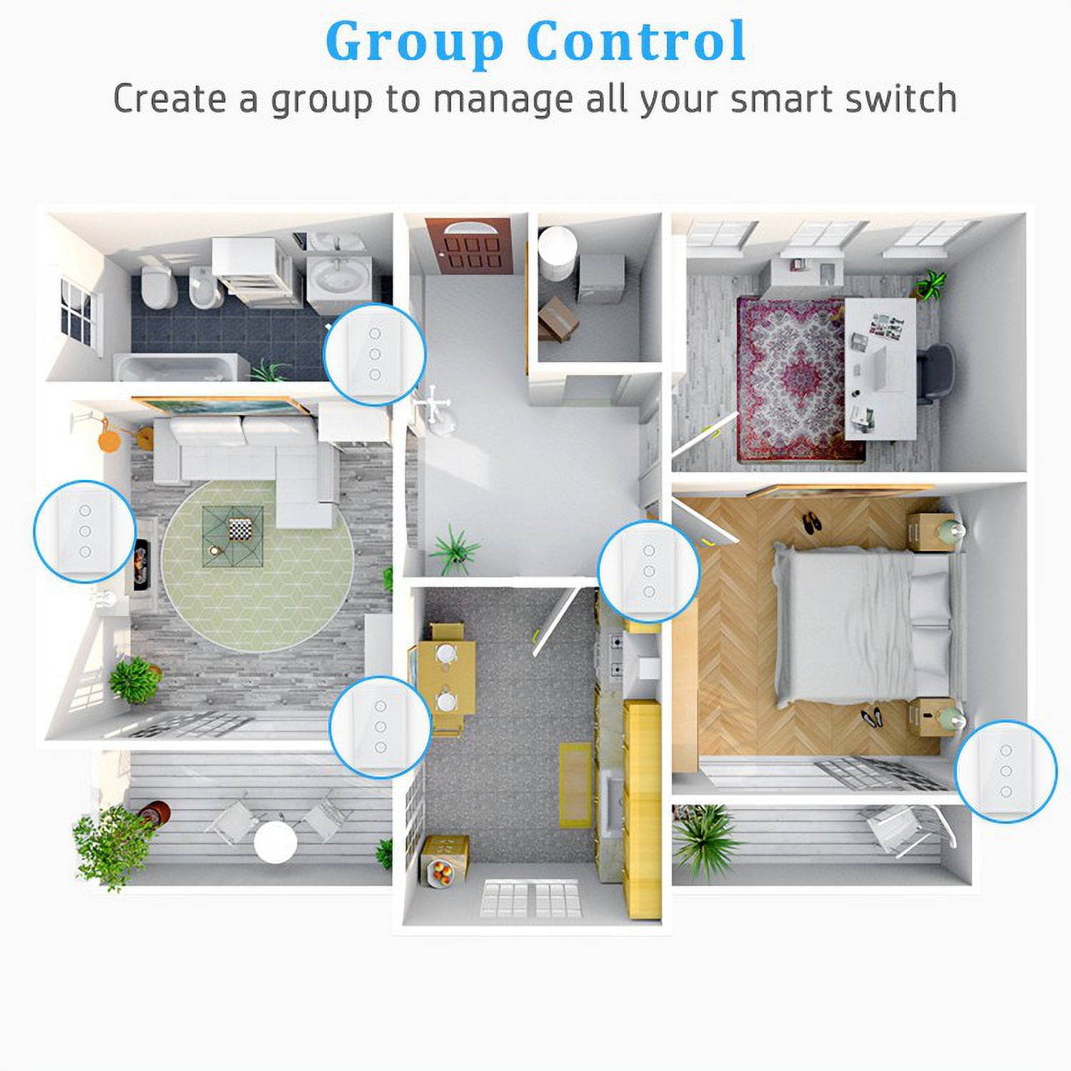 Smart Switch with Remote Control with Alexa/Google Home Light Smart Home Electrical Switch Avatar Controls AWS06F