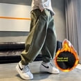 thumbnail image 1 of Pantalones Cargo con forro polar para niños, calzado, pantalones cálidos y cómodos, otoño/invierno, novedad de 2023, 1 of 4