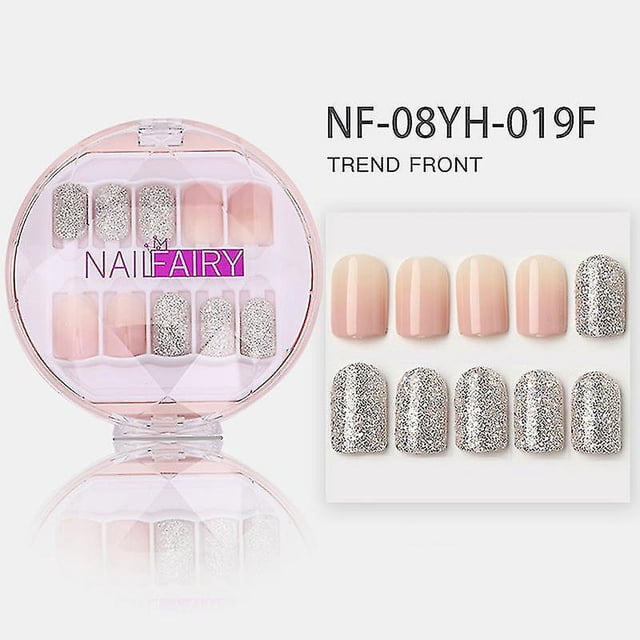 30 Uds. Parche para uñas con diamantes de imitación, estilo dulce, extraíble, párrafo corto, moda