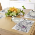 thumbnail image 4 of Ambesonne Floral Place Mats Set of 4, Butterfly Woman Portrait, Standard Size, Pearl and White, 4 of 6
