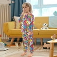 thumbnail image 4 of FORMRS Long Sleeve Top and Pants Pajama Set for Niños 2-Piece Sleepwear, Sizes 18M-8Y, Whimsical Floral, 4 of 6