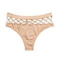 thumbnail image 2 of YWDJ Cheeky Panties for Women Lightweight No Show Seamless Sexy Stretch Mesh Panties T Panties Mid Oversize Panties Beige L, 2 of 5