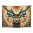thumbnail image 5 of Nawypu Deer Head and Antlers Tapestry, Sage Symmetrical Balanced Hunting Elk Animal Fleece Tapestry, Thin Plush Microfiber Flannel Fabric, Single-Sided Printed, 5 of 6