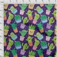 thumbnail image 4 of oneOone Velvet Purple Fabric Kawai Craft Projects Decor Fabric Printed By The Yard 58 Inch Wide, 4 of 5