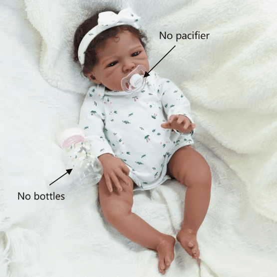 Dayoff kids 20 Inch Sleeping Reborn Baby Doll, African American,Vinyl Material For Kids Age 3+(No Accessories)