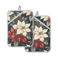 thumbnail image 7 of Yayeee Pot Holders Kitchen Heat Resistant with Pocket 7"x9.8" Cotton Oven Cooking Hot Pads, White Christmas Leaves, 7 of 7