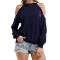 thumbnail image 1 of Womens Halter Neck Top Cut Out Shoulder Blouse Sweatshirts, 1 of 6