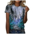 thumbnail image 1 of Pompotops Blouse Décontractée Mode Femme Col Rond T-Shirt Chemises Blouse Imprimée Tee Liquidation, 1 of 5