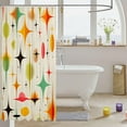 thumbnail image 3 of Mid Century Modern Shower Curtain Retro Stars for Bathroom Abstract Vintage Boho Art Waterproof Fabric Bath Curtain Decor with Hooks-36"W x 72"L (Pack of 1), 3 of 7