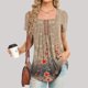 thumbnail image 1 of Fiudx Ofertas Flash Artículos En Oferta Blusa Holgada de Manga Corta Informal con Estampado a La Moda para Mujer, 1 of 4