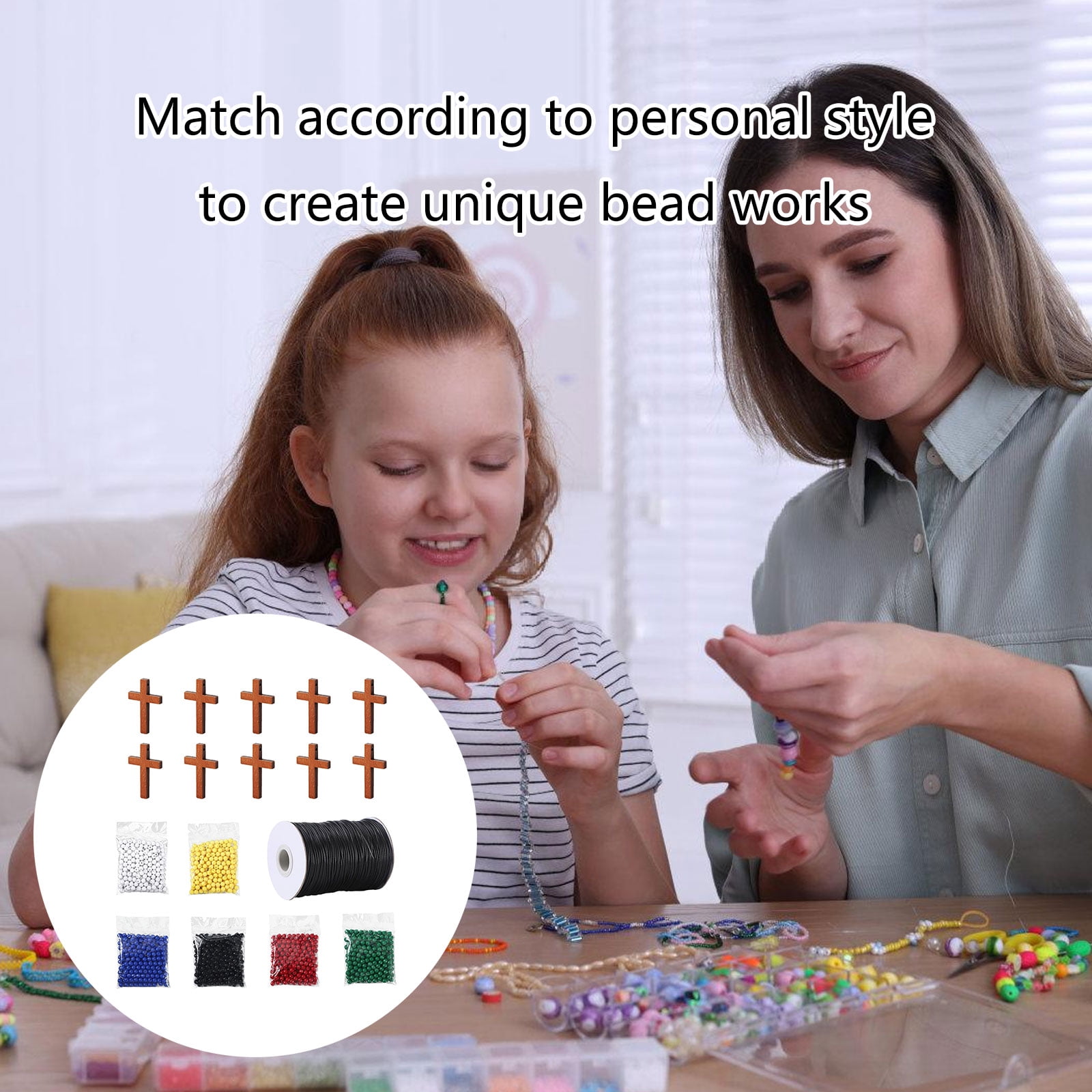 COOLHOOD Plan of Salvations Bracelet Kits Bible Teaching Craft Set 6 Color Beads Salvations Necklace Making Kits