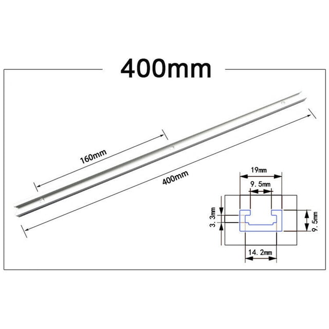Aluminium Alloy 400mm T-Track T-Slot Miter Jig Tools for Woodworking Router