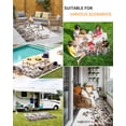 thumbnail image 5 of Outdoor Rug 4x6 ft Rustic Field Waterproof Outdoor Patio Rug Mat Non Slip Outside Area Rugs Carpet for RV,Camping,Porch,Deck,Pool,Balconybackyard,Silhouette Flower Herb Brown, 5 of 9