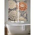 thumbnail image 5 of Burnt Orange Grey Flower Sheer Curtains 72 Inch Length 2 Panels Set, Botanical Spring Floral Voile Window Treatment Rod Pocket Curtains Sheers Drapes for Bedroom/Living Room/Kitchen 52"x72"x2, 5 of 7
