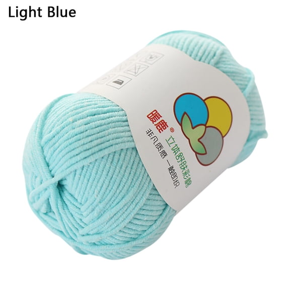 BloomLoom Tools Yarn 5 Strands of Milk Cotton,Warm Soft Scarf Sweater Wool Thread DIY Knitting,Light blue