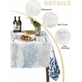thumbnail image 2 of Navy Blue Coastal Table Cloth, Nautical Summer Beach Coral Sea Turtle Waterproof Tablecloth for Square Tables, Reusable Washable Fabric Table Cover for Restaurant Kitchen Dining Tables 54"x54", 2 of 6
