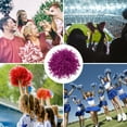 thumbnail image 6 of Cheerleading Pom Poms with Finger Holes Metallic Foil Cheering Hand Flower, Rose Red, 8 Pack, 6 of 6