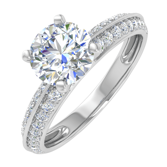 3/4 Carat Prong Set Solitaire Diamond Engagement Ring Band in 14K White Gold (Ring Size 9.5)