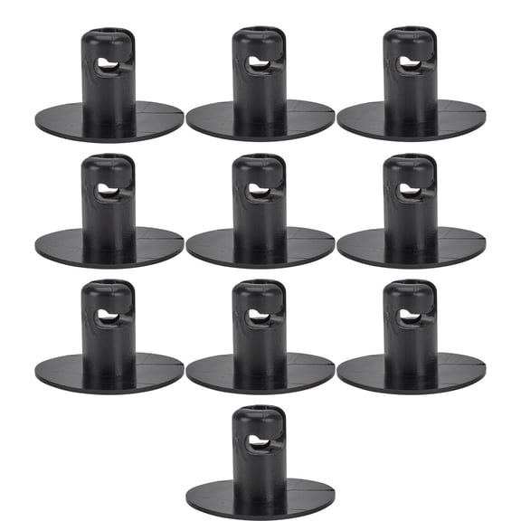 Plastic Large Head Quarter Turn Fasteners-.500 Inch Grip-Black-Pack/10