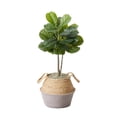 thumbnail image 2 of Nearly Natural Artificial Fiddle Leaf Fig Tree with Handmade Cotton & Jute Planter - Set of 2, 2 of 10