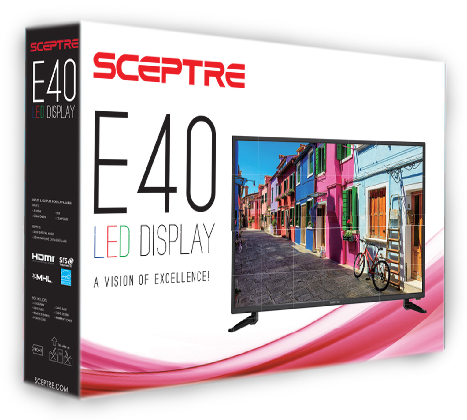 Sceptre 40" Class 1080P FHD LED TV with Built-in DVD E405BD-F - image 3 of 8