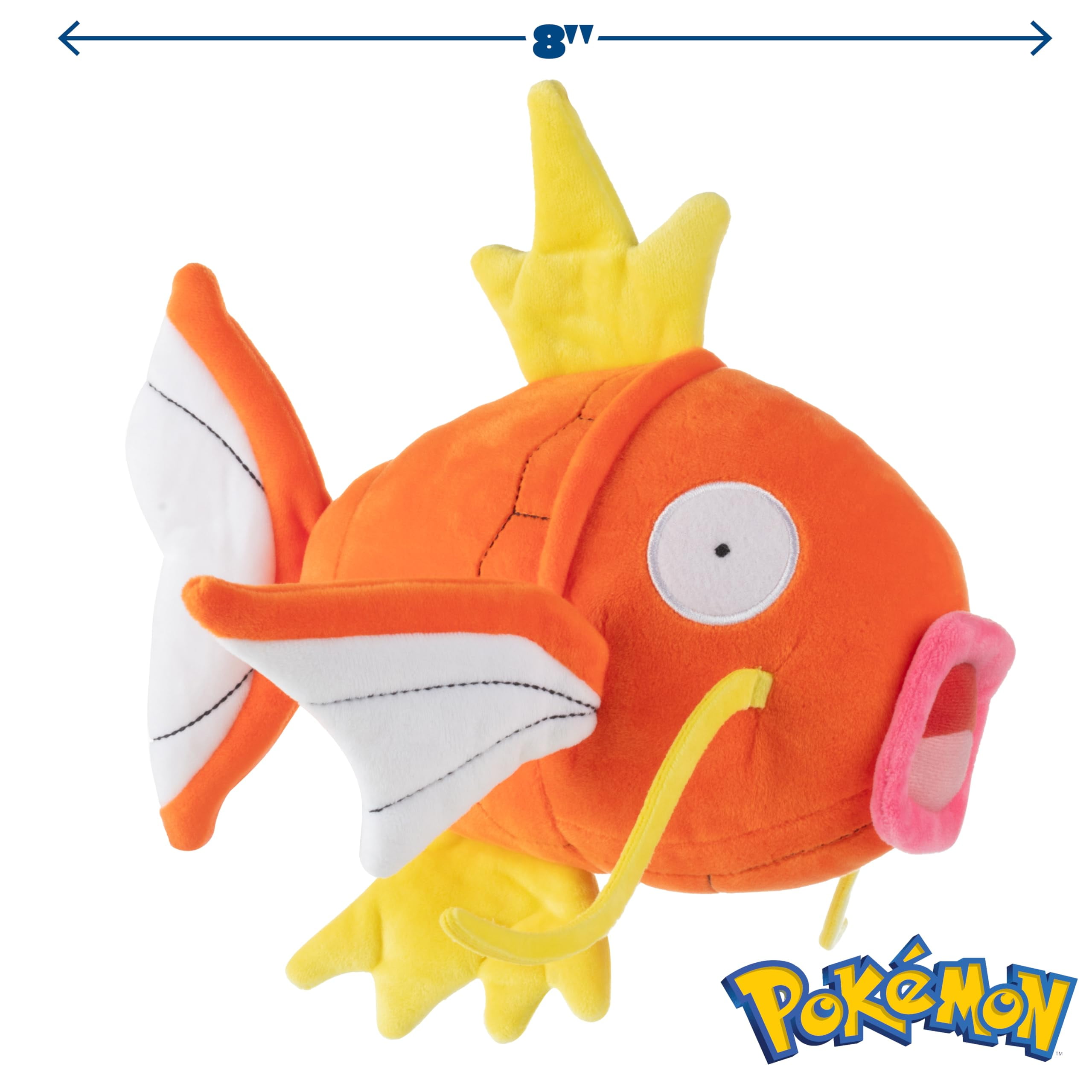 Pokemon 8" Magikarp Plush - Officially Licensed - Generation 1 Figure - Soft Stuffed Animal Toy - Gift for Kids, Boys, Girls - 2+