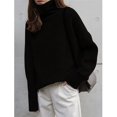 thumbnail image 5 of Suéter de cuello alto para mujer, suéteres holgados de cachemira gruesa para tiempo libre, suéteres de punto de manga larga para mujer, cuello alto 2024, 5 of 5