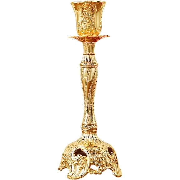Vjnyvs Metal Single Head Candle Holder, European Tabletop Candle Burning Base