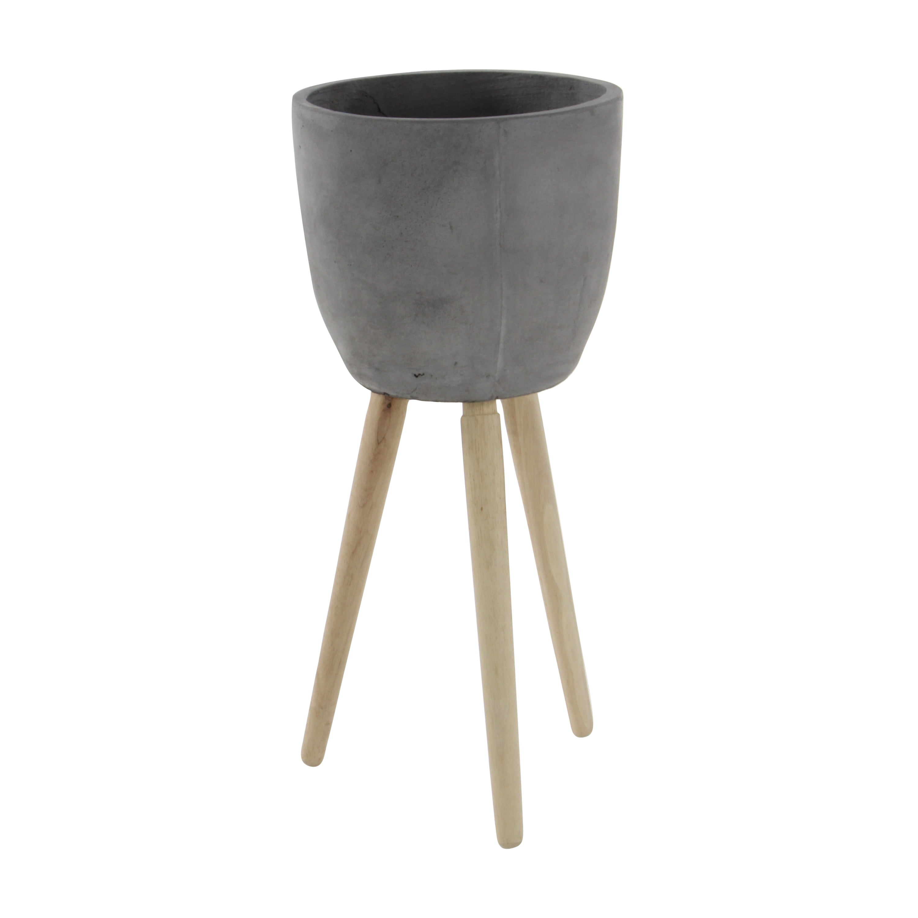 DecMode 16" x 32" Grey Fiber Clay Contemporary Planter, 1 - Piece