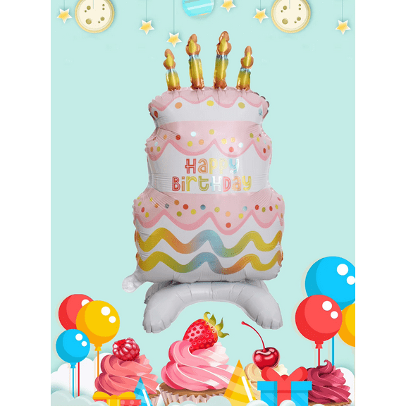 Birthday Cake Standing Foil Balloon Decoration F07M1-13