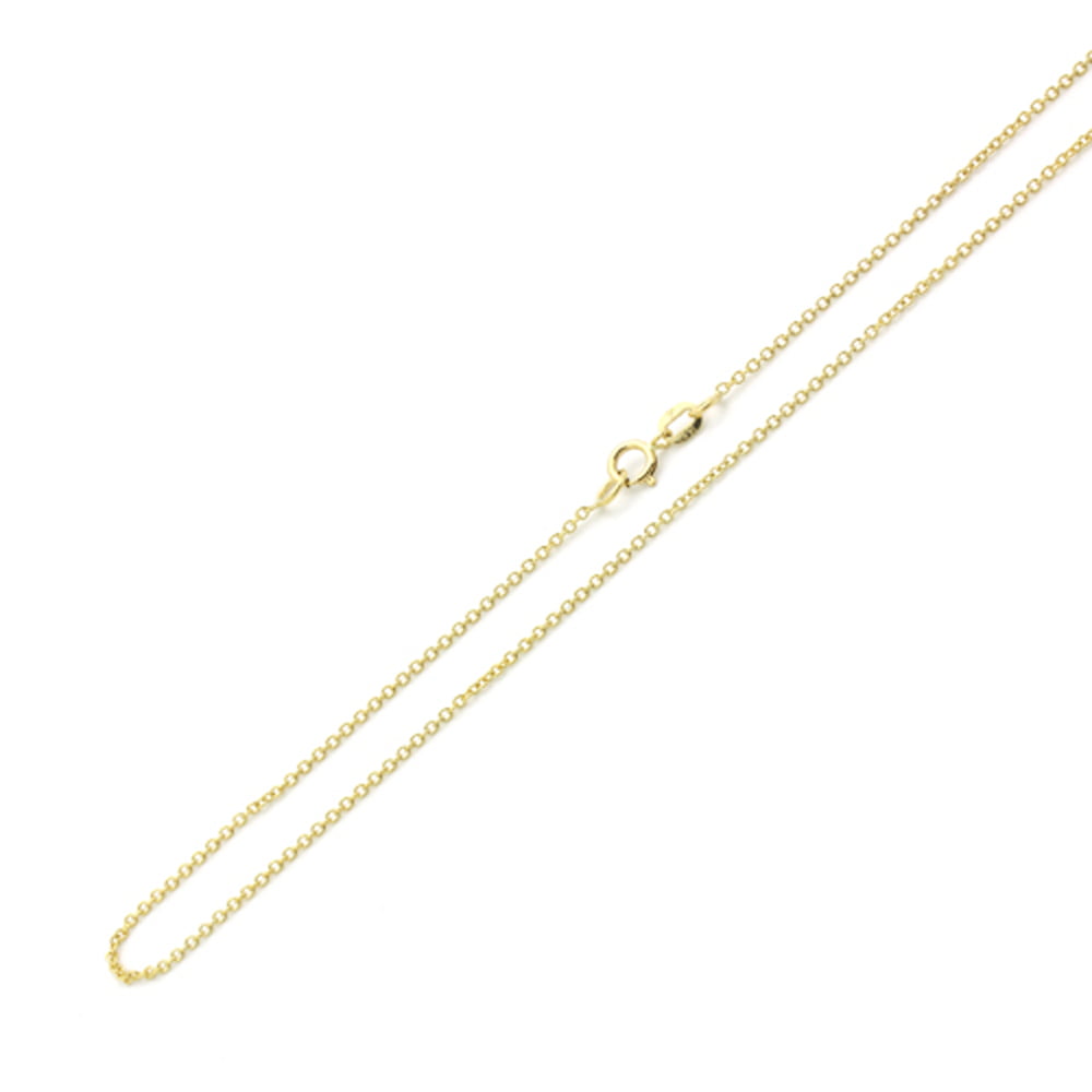 14K Real Yellow Gold 1.6mm Classic Rolo Cable Chain Necklace 18" Women Children 