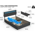 thumbnail image 7 of Miniyam Upholstered Full Size Bed with USB Charging Station, LED Lights, Storage Drawers, Dark Gray, 7 of 7